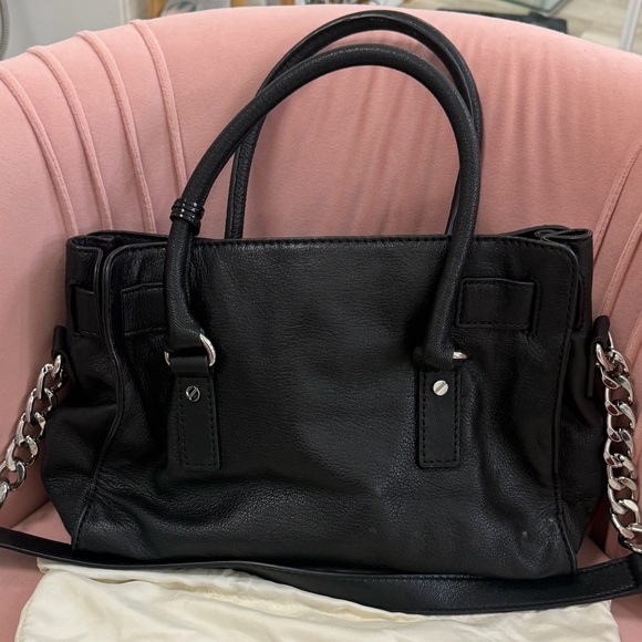 Michael Kors Black Hamilton Bag with Silver Hardware - Picture 5 of 6